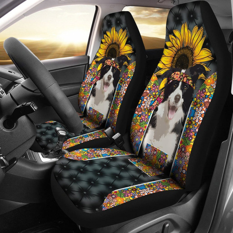 Hippie Border Collie Premium Custom Car Premium Custom Car Seat Covers Decor Protectors Decor Protector Nearkii