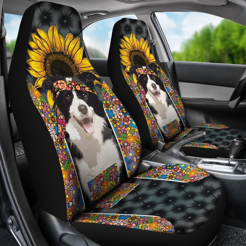 Hippie Border Collie Premium Custom Car Premium Custom Car Seat Covers Decor Protectors Decor Protector Nearkii