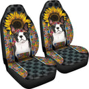 Hippie Boston Terrier Premium Custom Car Premium Custom Car Seat Covers Decor Protectors Decor Protector Nearkii