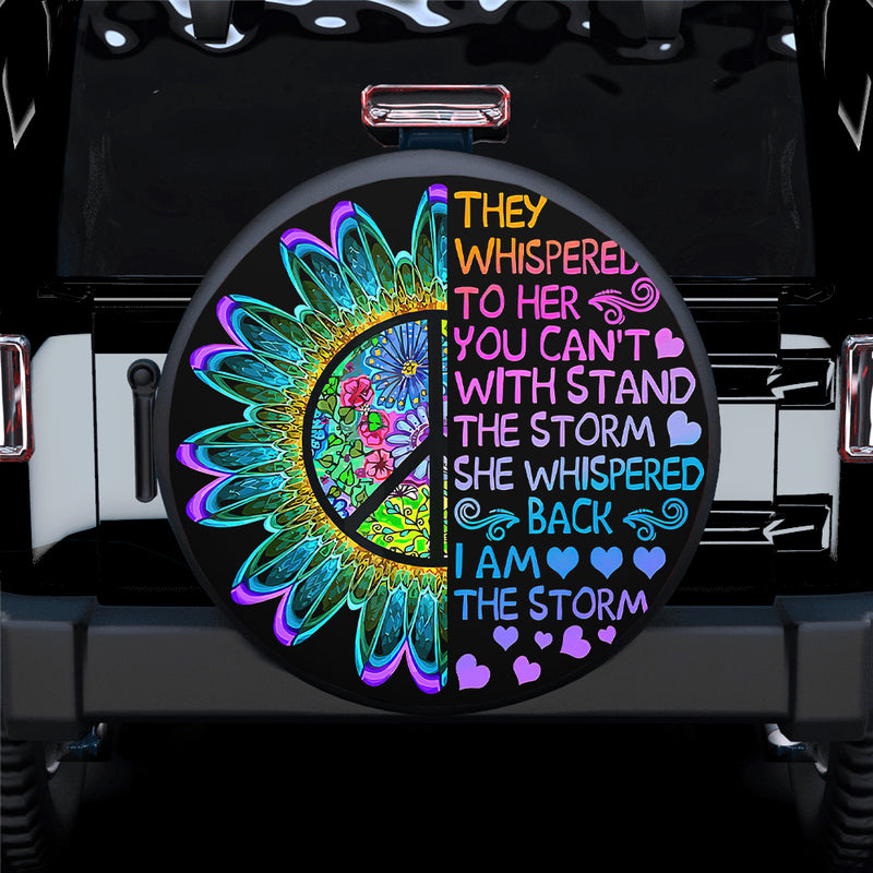 Hippie Flower They Whisper To Her Jeep Car Spare Tire Cover Gift For Campers Nearkii