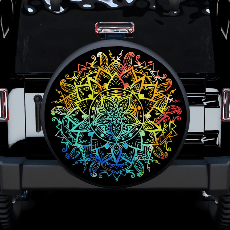 Mandala Flower Jeep Car Spare Tire Covers Gift For Campers Nearkii