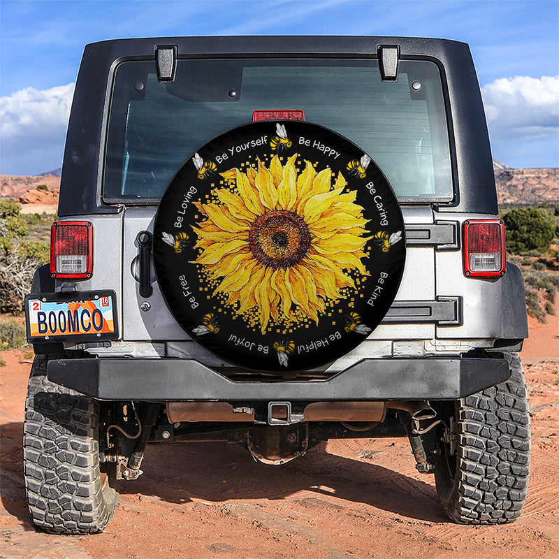 Honey Bee Sunflower Jeep Car Spare Tire Covers Gift For Campers Nearkii
