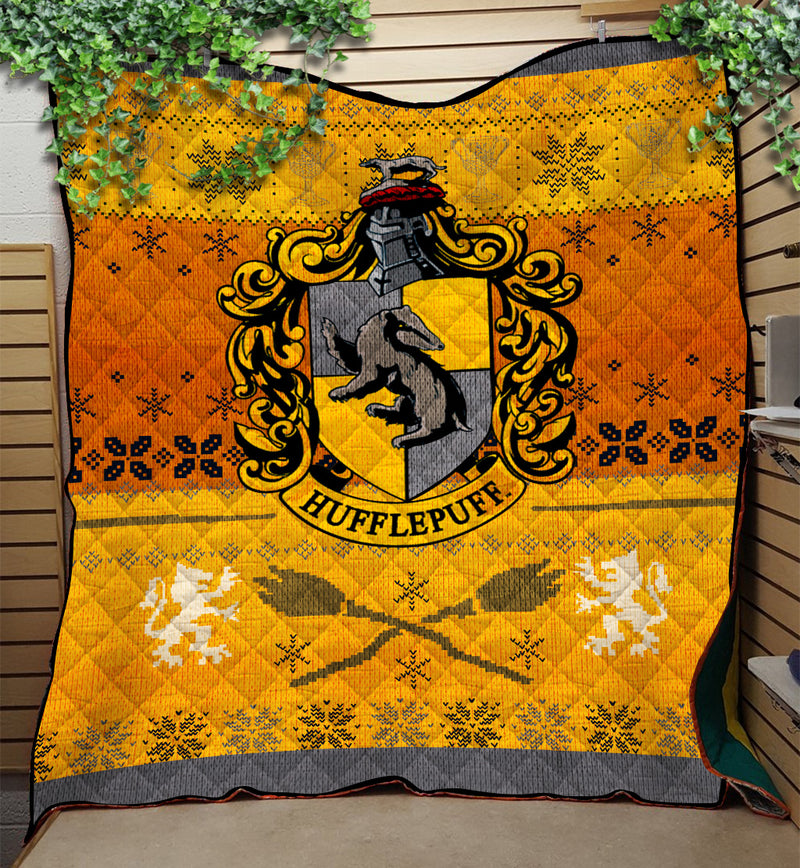 Hufflepuff Harry Potter Yellow Christmas Quilt Blanket Nearkii