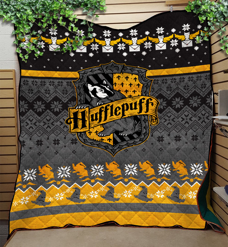 Hufflepuff Harry Potter Christmas Quilt Blanket Nearkii