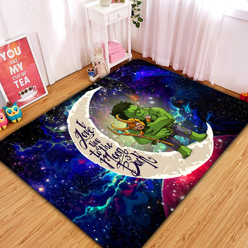 Hulk And Loki Love You To The Moon Galaxy Carpet Rug Home Room Decor Nearkii