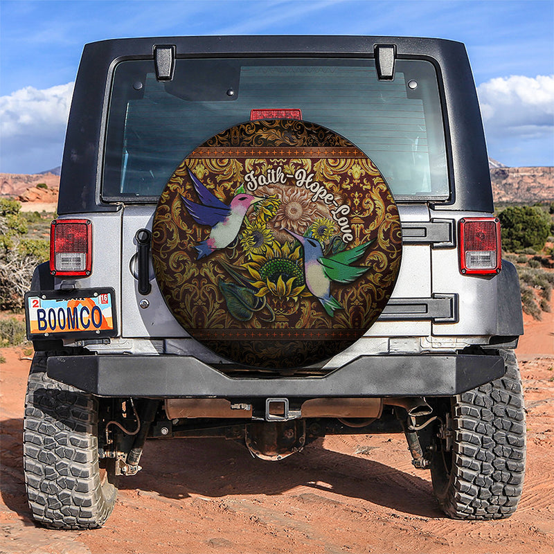 Hummingbird Car Spare Tire Covers Gift For Campers Nearkii