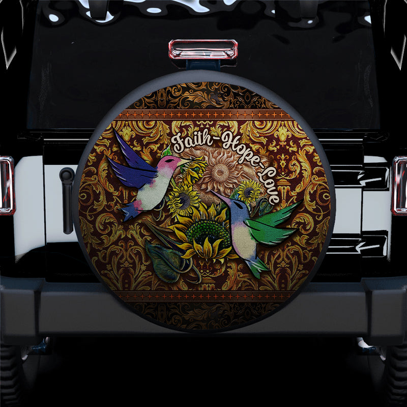 Hummingbird Car Spare Tire Covers Gift For Campers Nearkii
