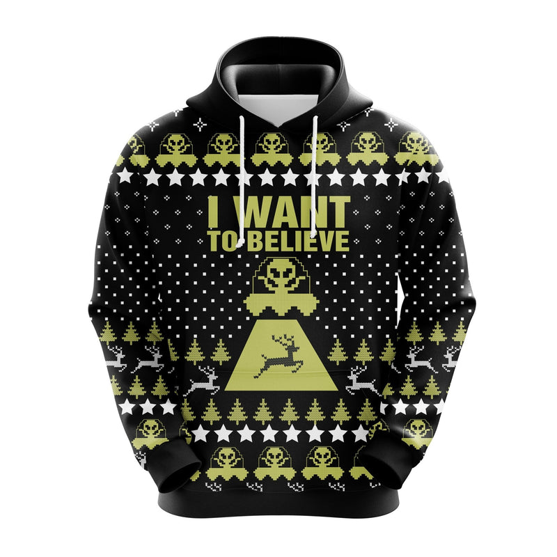 I Want To Believe Christmas Cute Noel Mc Ugly Hoodie Amazing Gift Idea Thanksgiving Gift Nearkii