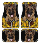 Sunflower German Shepherd Car Floor Mats Car Accessories Nearkii