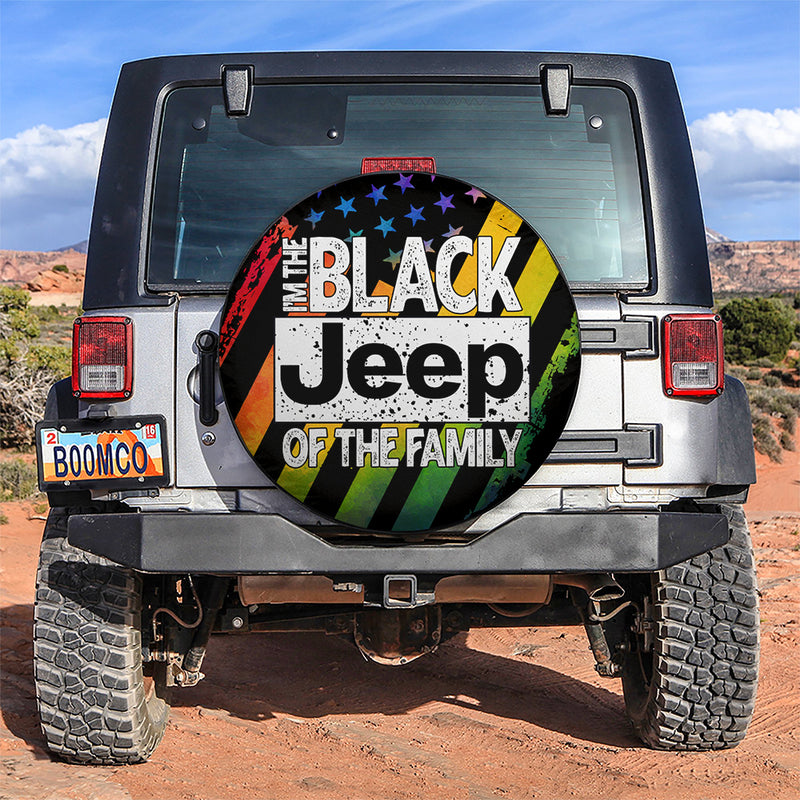 I'm The Black Jeep American Flag Color Car Spare Tire Covers Gift For Campers Nearkii