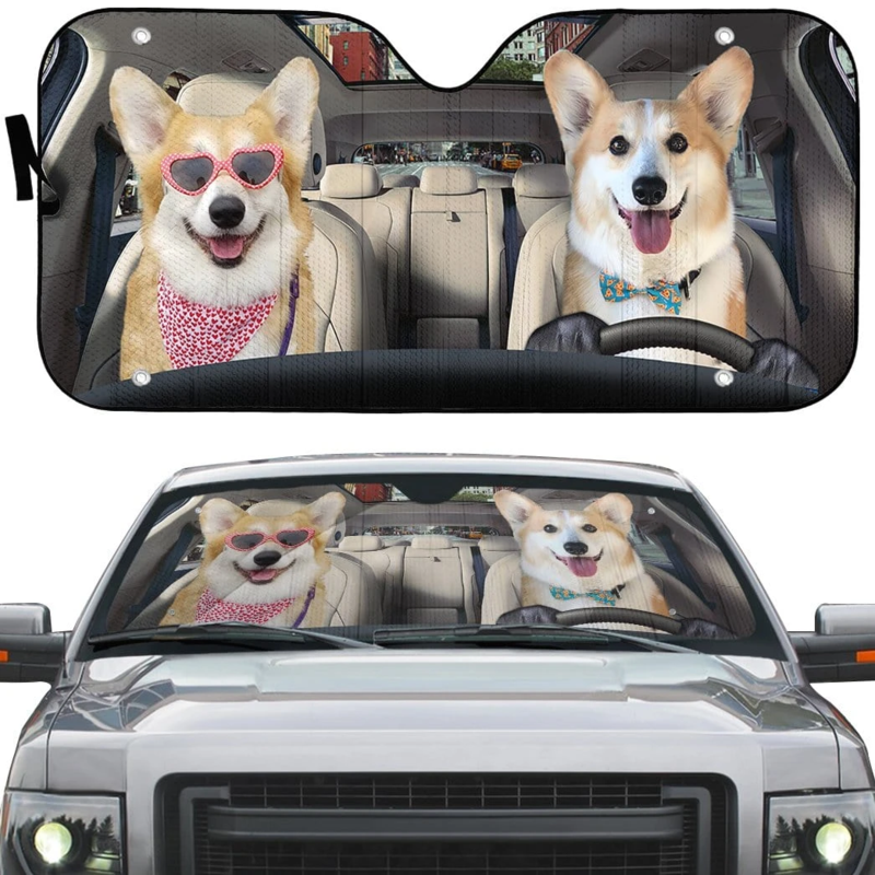 Love Corgi Dogs Car Sunshade Gift Ideas 2023 Nearkii