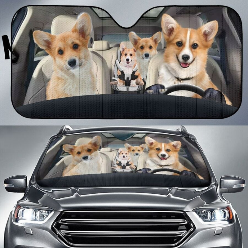 Corgi Family Car Sunshade Gift Ideas 2023 Nearkii