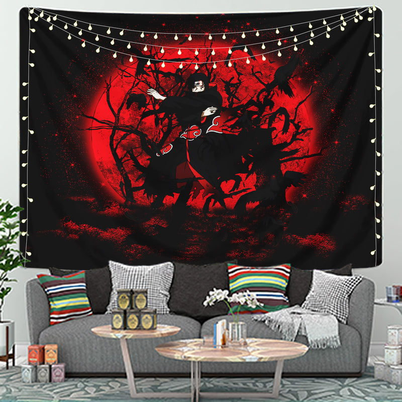 Itachi Moon Red Moonlight Tapestry Room Decor Nearkii