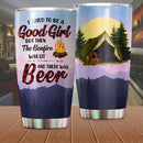I Tried To Be A Good Girl And Beer Camping Camfire Tumbler 2023 Nearkii