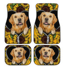 Sunflower Golden Retriever Car Floor Mats Gift Idea Nearkii