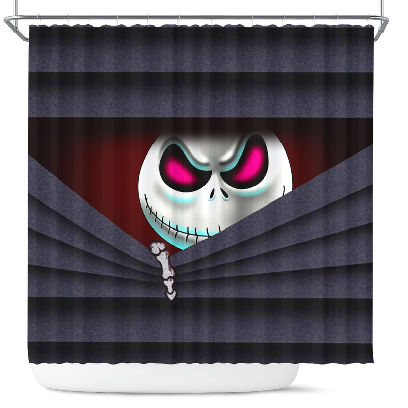 Jack Skellington Nightmare Before Hiding Christmas Shower Curtain Nearkii