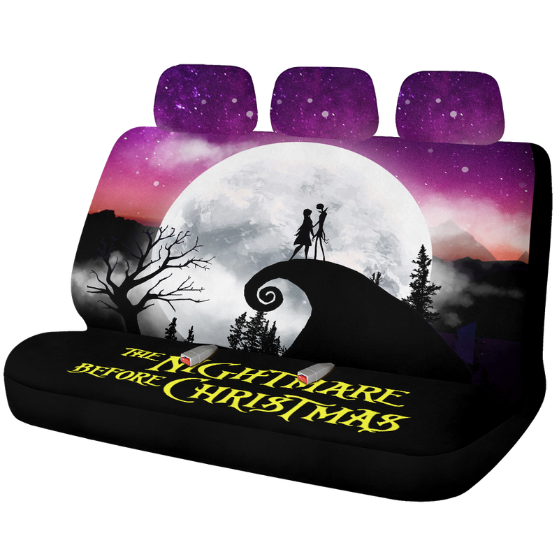 Jack Sally Moon Night Car Back Seat Covers Decor Protectors Nearkii