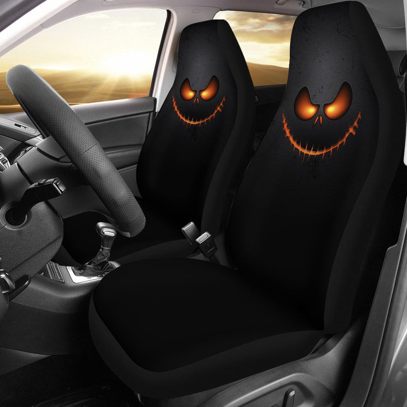 Jack Skellington Face Car Premium Custom Car Seat Covers Decor Protectors Nearkii