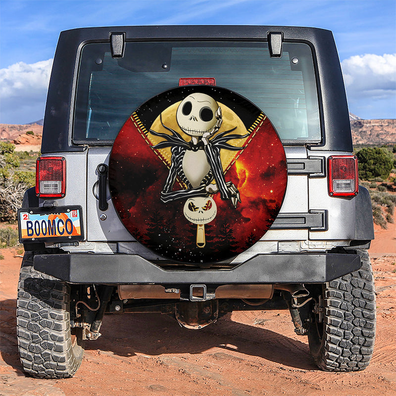 Jack Skellington Galaxy Zipper Car Spare Tire Covers Gift For Campers Nearkii