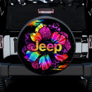 Rainbow Flower Jeep Car Spare Tire Covers Gift For Campers Nearkii