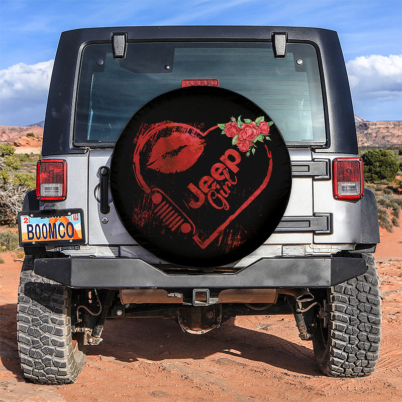 Jeep Girl Kiss Car Spare Tire Covers Gift For Campers