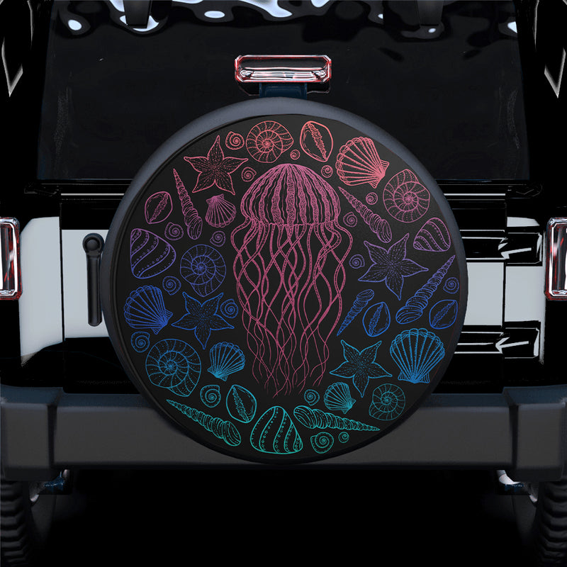 Jellyfish Art Sea Icon Car Spare Tire Covers Gift For Campers Nearkii