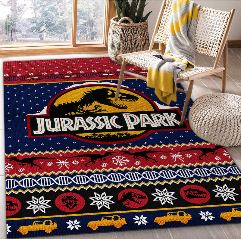 Jurassic Park Christmas Rug Carpet Rug Home Room Decor Nearkii