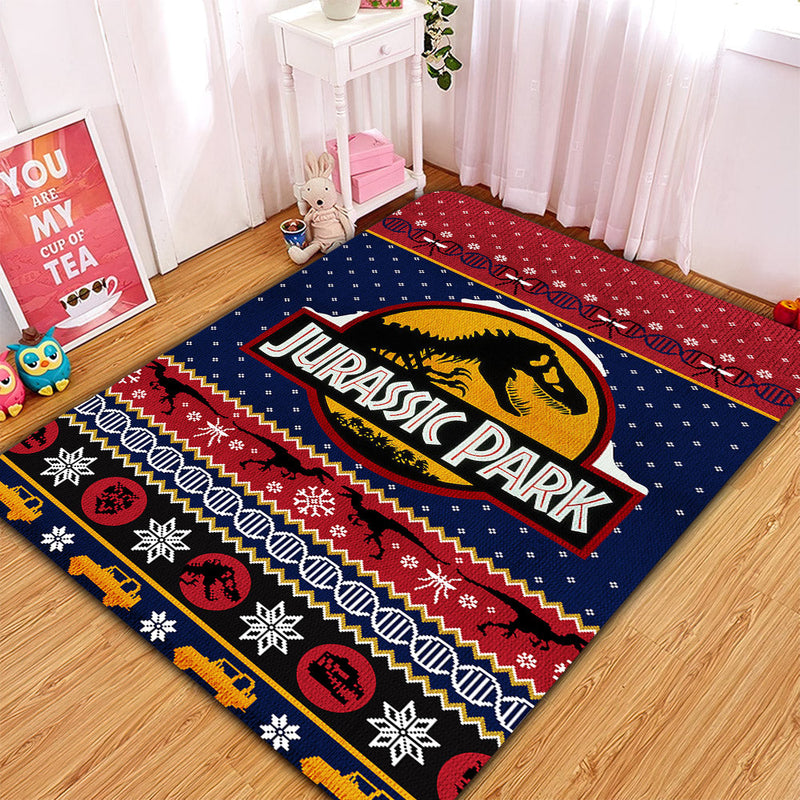 Jurassic Park Christmas Rug Carpet Rug Home Room Decor Nearkii