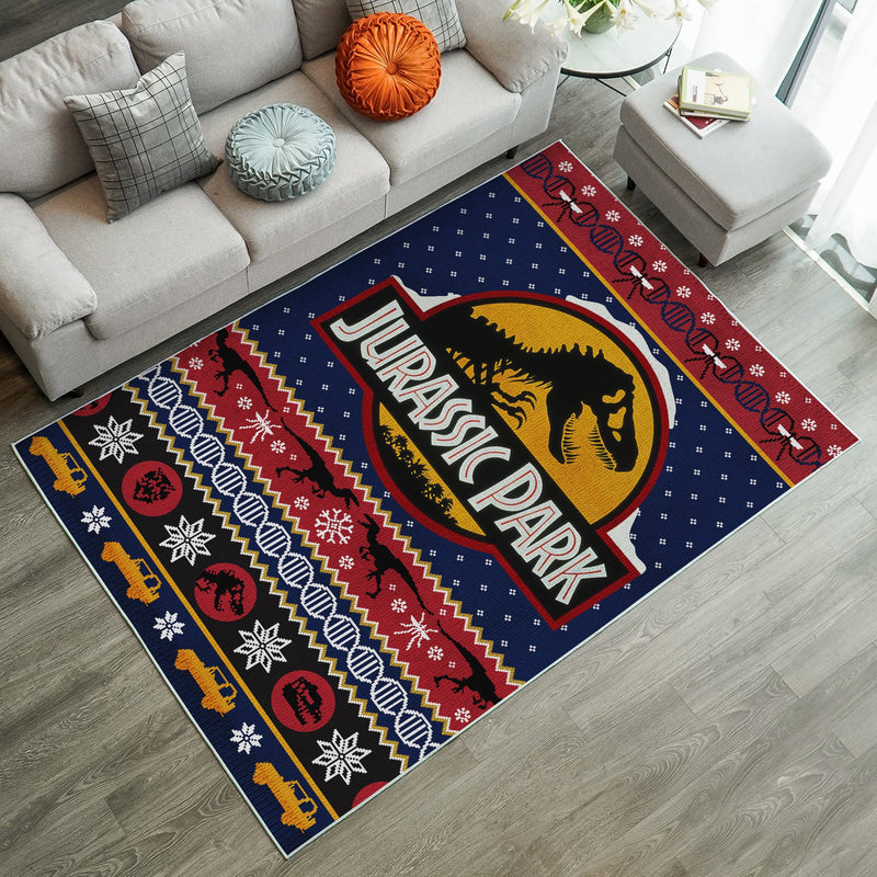 Jurassic Park Christmas Rug Carpet Rug Home Room Decor Nearkii