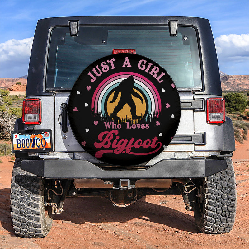 Just A Girl Who Loves Big Foot Jeep Car Spare Tire Covers Gift For Campers Nearkii