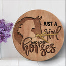 Just A Girl Who Loves Horses Wood Wall Clock Nearkii