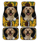 Sunflower Labrador Retriever Car Floor Mats Funny Gift Idea Nearkii