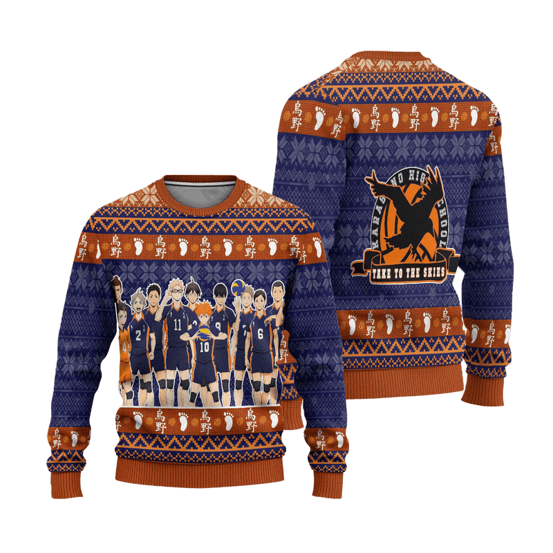 Karasuno High Ugly Christmas Sweater Haikyuu Anime Xmas Gift Nearkii