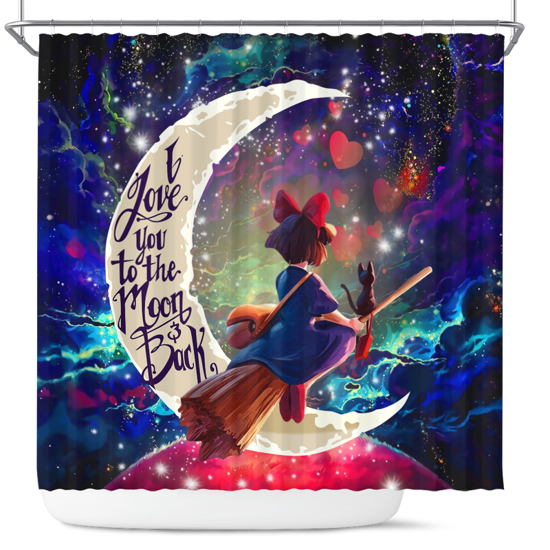Kiki's Delivery Service Love You To The Moon Galaxy Shower Curtain Nearkii