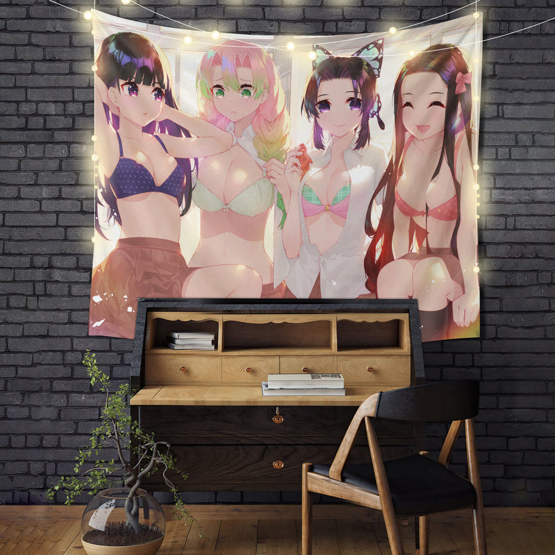 Kimetsu No Yaiba Girl Demon Slayer Anime Tapestry Room Decor Nearkii