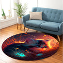 Kitten Bedded Down In The Grass Round Rug