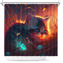 Kitten Bedded Down In The Grass Shower Curtain