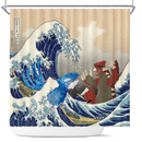 Kyogre Vs Groudon The Great Wave Japan Shower Curtain