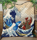 Kyogre Vs Groudon The Great Wave Japan Quilt Blanket