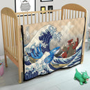 Kyogre Vs Groudon The Great Wave Japan Quilt Blanket
