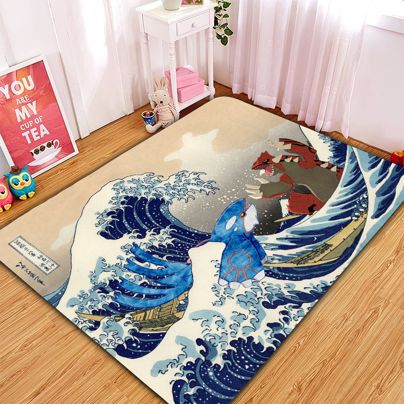 Kyogre Vs Groudon The Great Wave Japan Pokemon Carpet Rug Home Room Decor