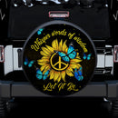 Let It Be Hippie Butterfly Blue Car Spare Tire Covers Gift For Campers Nearkii