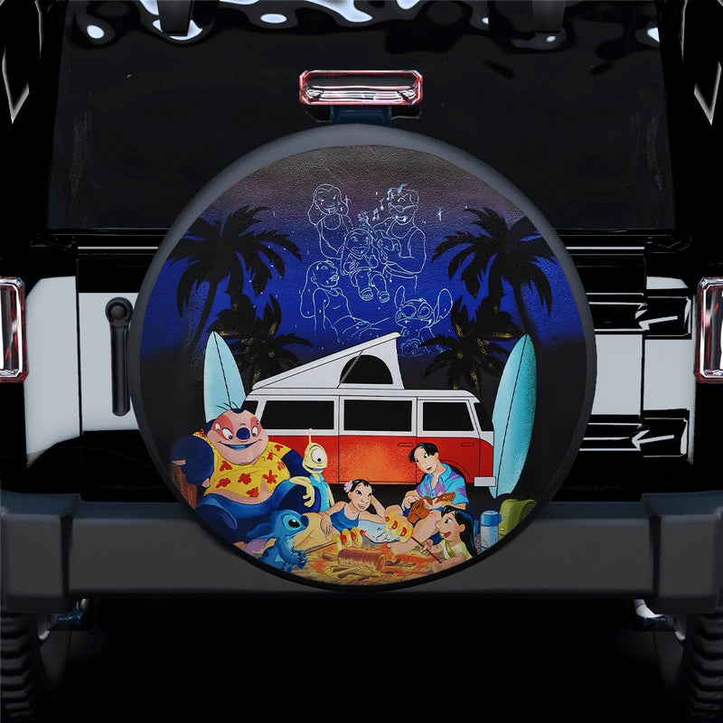 Lilo Stitch Family Camping Car Spare Tire Covers Gift For Campers Nearkii