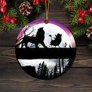 Lion King Moon Night Mica Ornament Perfect Gift For Holiday Nearkii