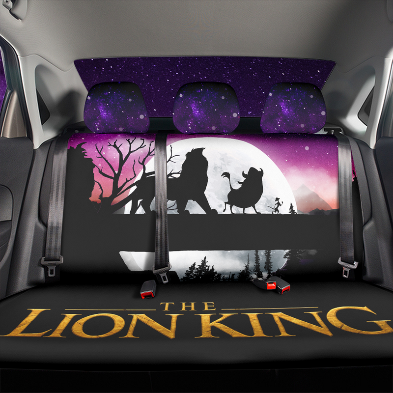 Lion King Moon Night Car Back Seat Covers Decor Protectors Nearkii