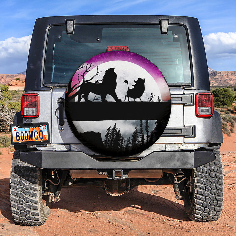 Lion King Moon Night Car Spare Tire Covers Gift For Campers Nearkii