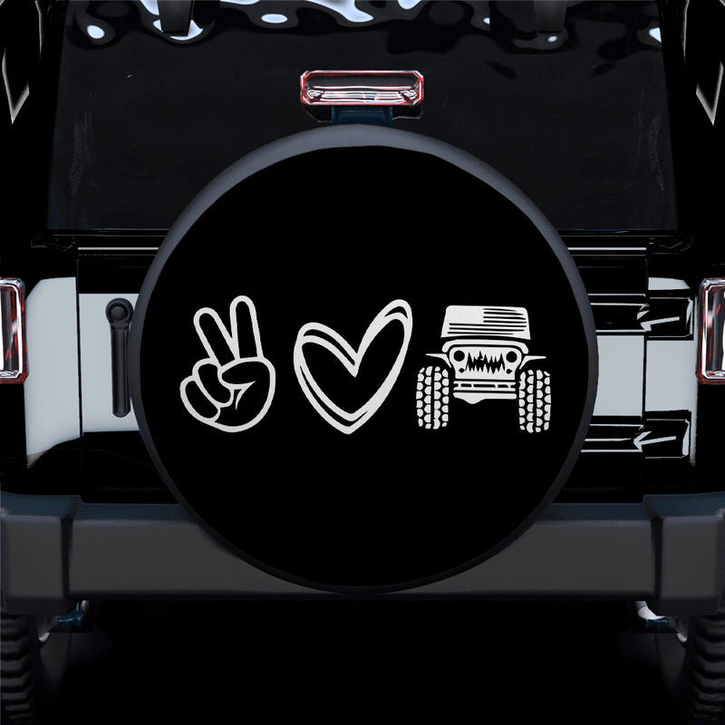 Love Jeep Icon Car Spare Tire Covers Gift For Campers Nearkii