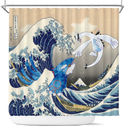 Lugia Vs Kyogre The Great Wave Japan Shower Curtain