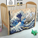 Lugia Vs Kyogre The Great Wave Japan Quilt Blanket