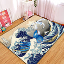Lugia Vs Kyogre The Great Wave Japan Rectangular Area Rug